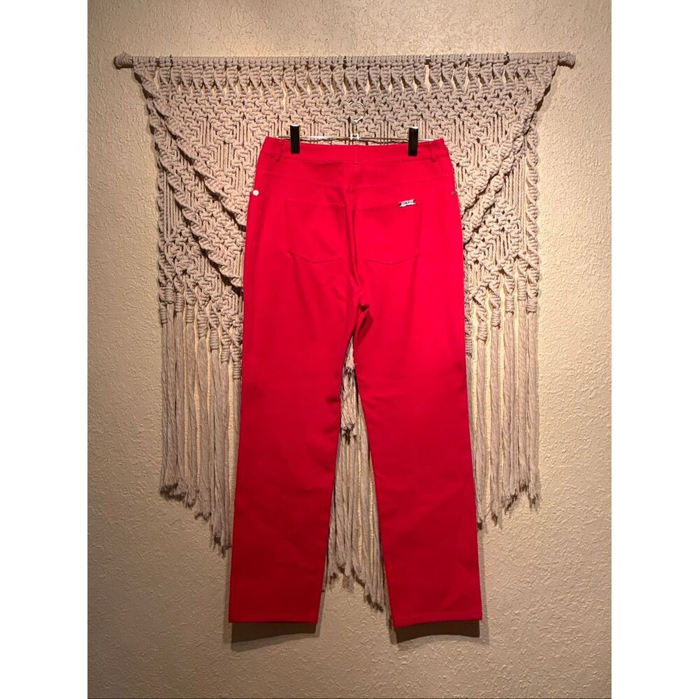 St. John St.John Bright Red Pants Premium Luxury Collection Size 10 - Picture 2 of 10